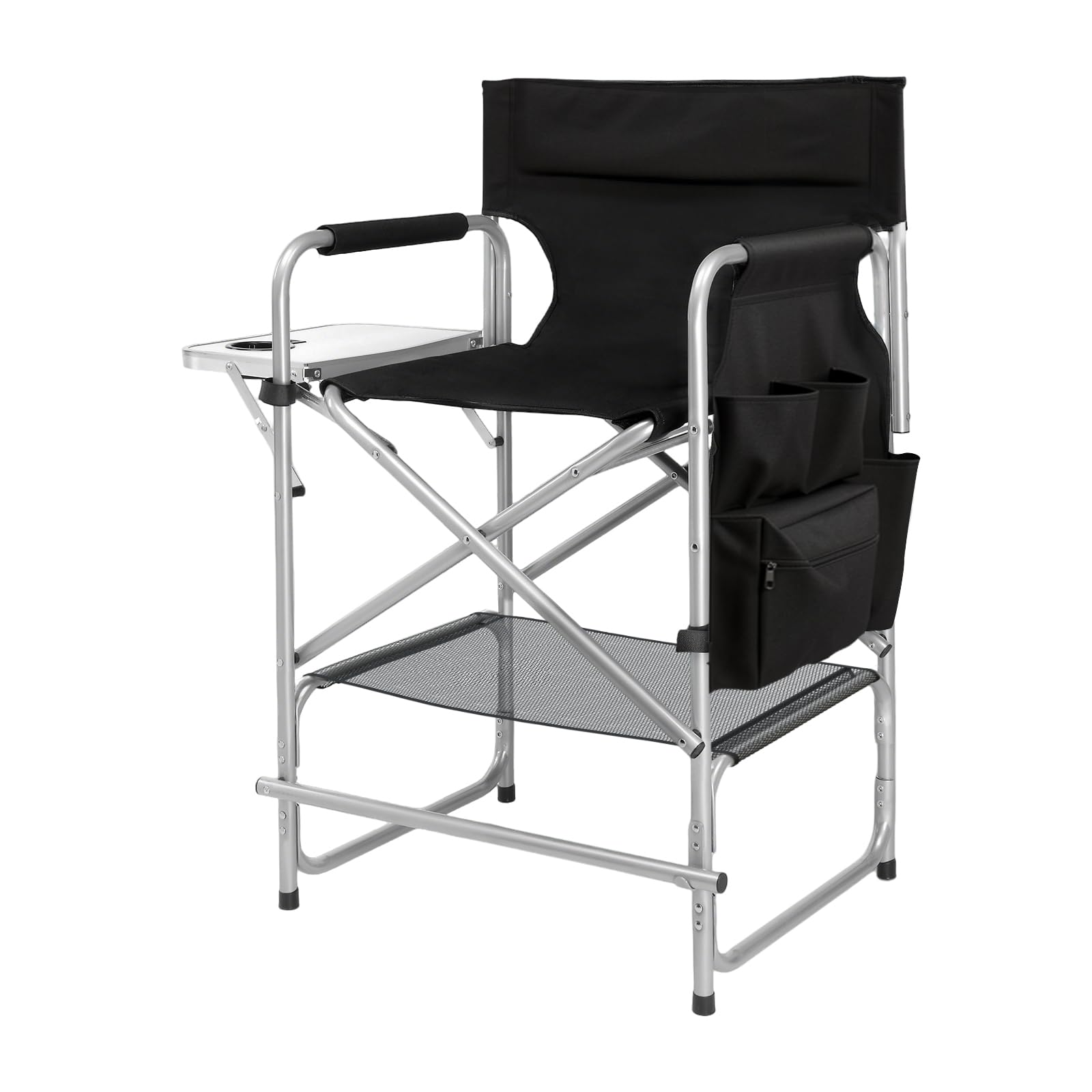 VINGLI 26" Director's Chair for Makeup Artist, Foldable Makeup Chair with Retractable Sid…