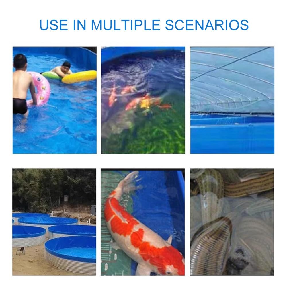 Estanque de piscina para acuario con panel de visualización transparente y válvula de drenaje, estanque de peces de lona de PVC con marco, para estanques, peceras, koi, peces de colores y exhibiciones