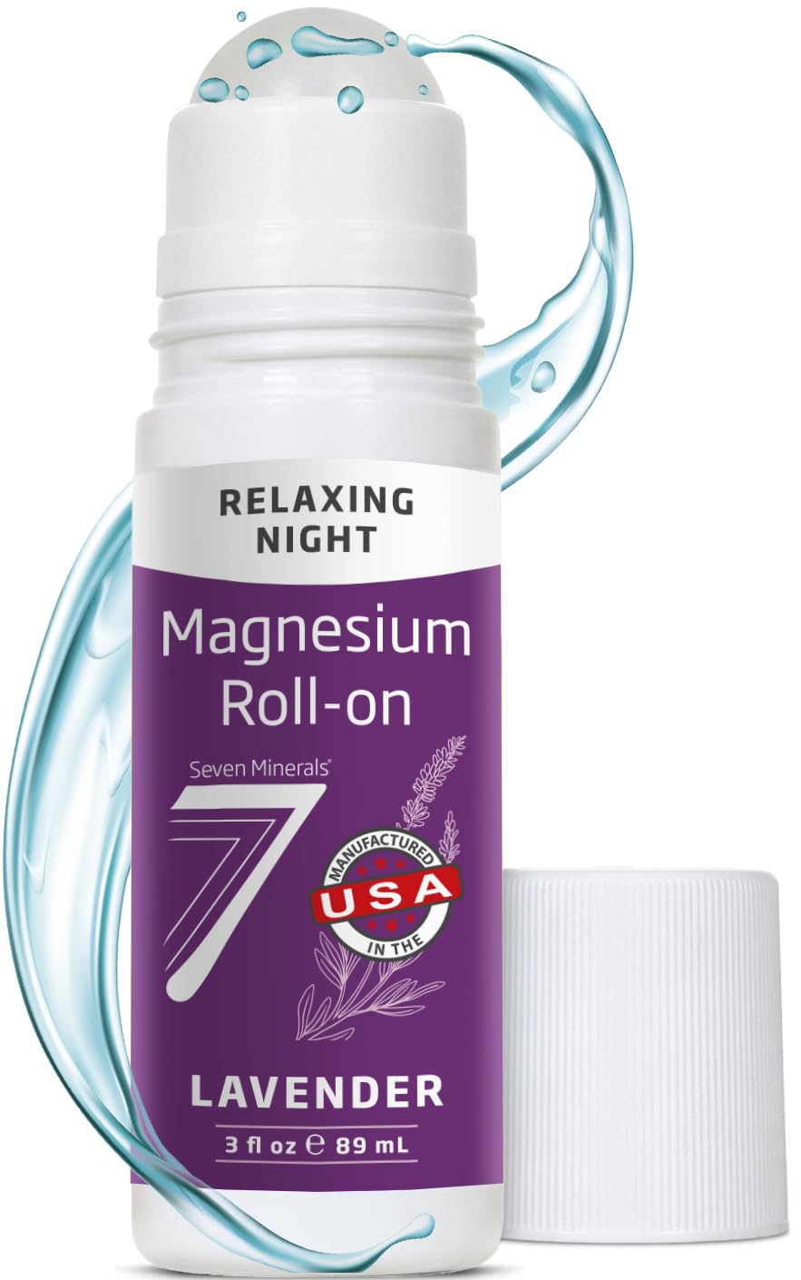 Seven Minerals Magnesium for Sleep Stick with Lavender - All Natural Sleep Blend For Deeper Sleep & Relaxation, Non Habit Forming - Mess-Free Topical Magnesium Roll On, USA Made, 3 Fl Oz 3 Fl Oz (Pack of 1) Lavender