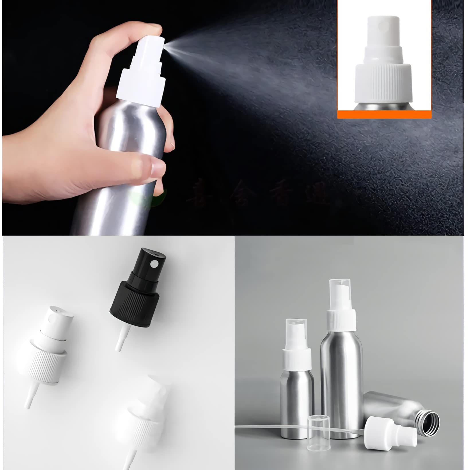 PQPAUTY 15 Pièces Vide 100 Ml Vaporisateur Flacon Pastique PET Transparent Bouteille Avec Pompe Transparent Pour L'alcool Parfum Cosmétique Voyage Rechargeable, 3x Entonnoir