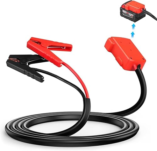 Arrancador de puente para Milwaukee M18, cables de arranque de batería, cables de refuerzo automotrices de 6.56 pies, 8 AWG, cable de silicona de