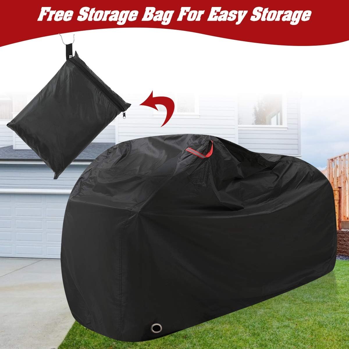 Aiskaer Bike Cover for Outdoor Bicycle Storage - Large 1, XL 1-2, XXL 2-3 Bikes - Heavy 210D Oxford Material, Waterproof & Anti-UV - Protection from All Weather Conditions for Mountain & Road Bikes : Sports & Outdoors