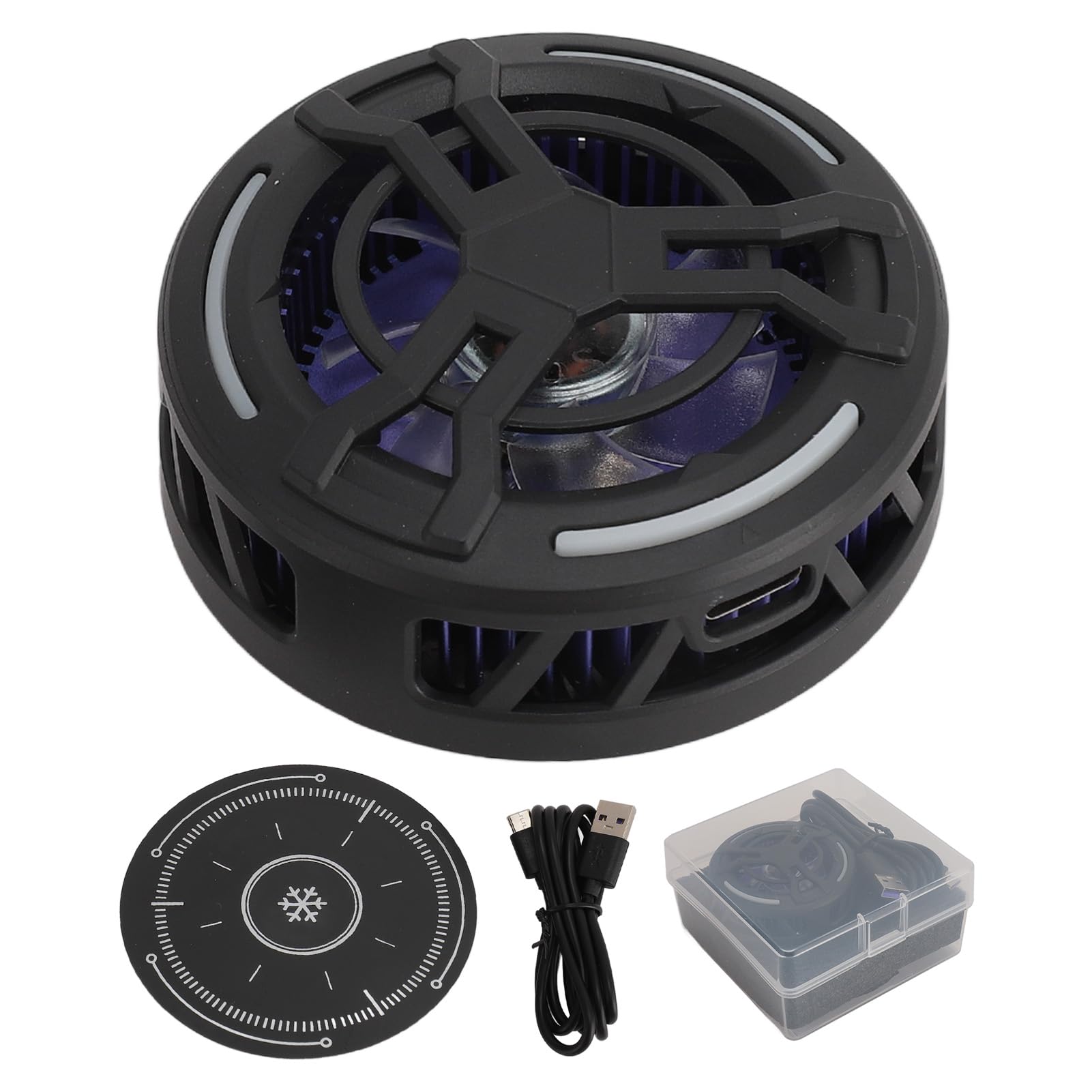 Yunseity Ventilador de Refrigeración de la Tableta, Refrigerador Magnético 24W de la Tableta de la Exhibición de la Temperatura del LED para el Juego (BLACK)