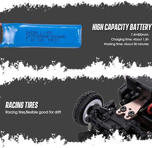 Miniatura 6 de GoolRC WLtoys K989 - Coches de control remoto a escala 128 de 2.4 GHz, auto de carreras RC de alta velocidad 4WD 30 KMH, autos de carreras a control