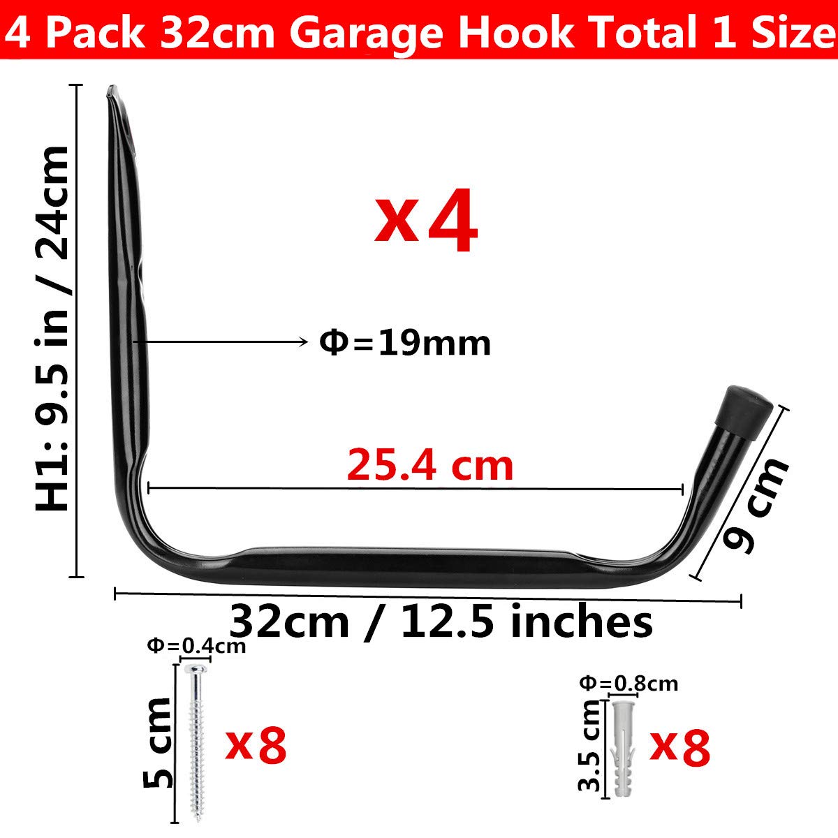 PYBTOOL Utility Haken voor garagemuur, heavy duty garage opslag hulp, tuingereedschap organizer