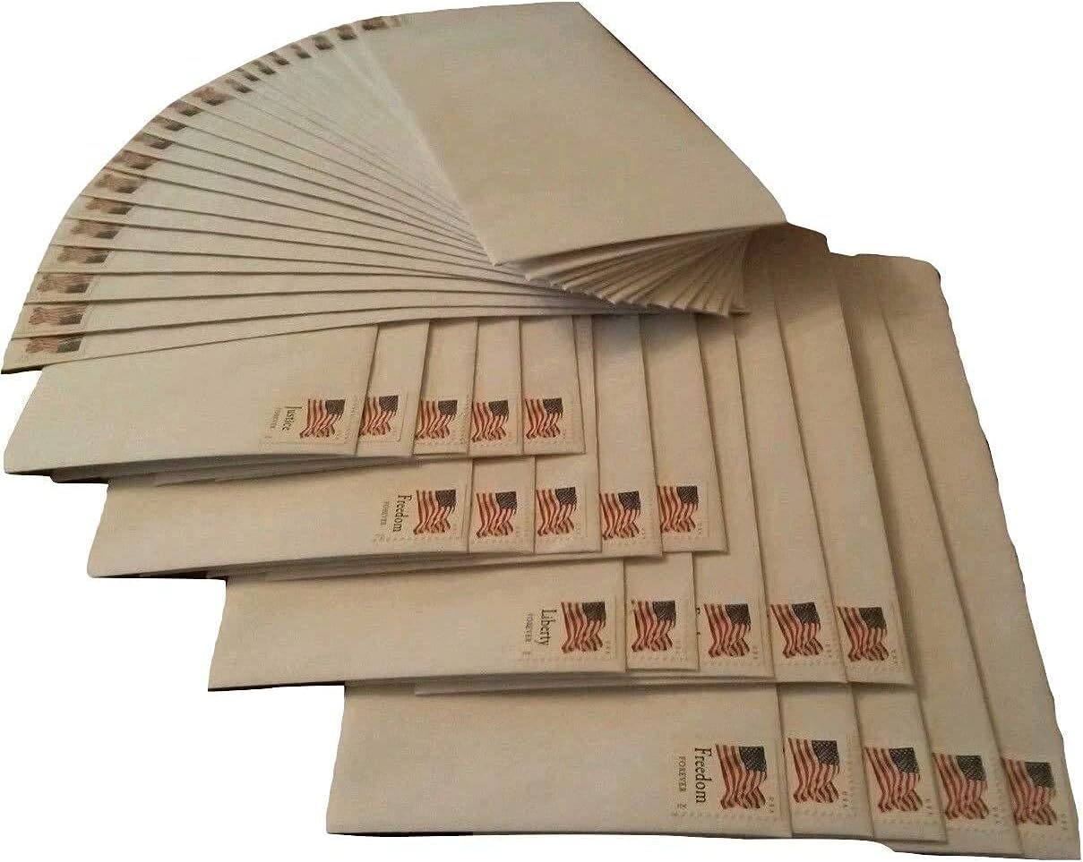 20 Forever Stamps Stamped Envelopes 10 Envelopes (41/8