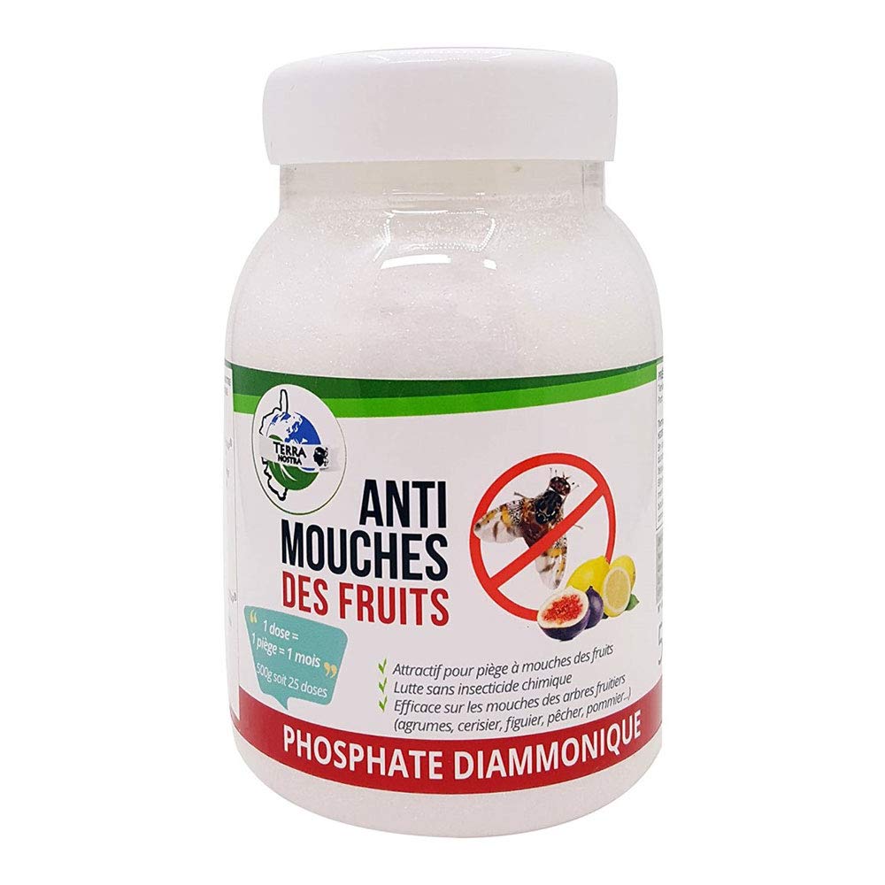 Diammonic Phosphate for Fruit Flies - Natural and Powerful Fly Trap Attractant - 500g for Fruits, Vegetables and Plants