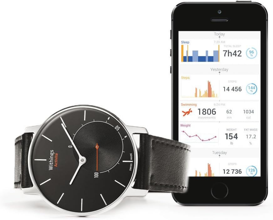 Withings Activité Sapphire - Orologio con monitoraggio delle attività e sonno, colore Nero Withings Activité Sapphire - Orologio con monitoraggio delle attività e sonno, colore Nero