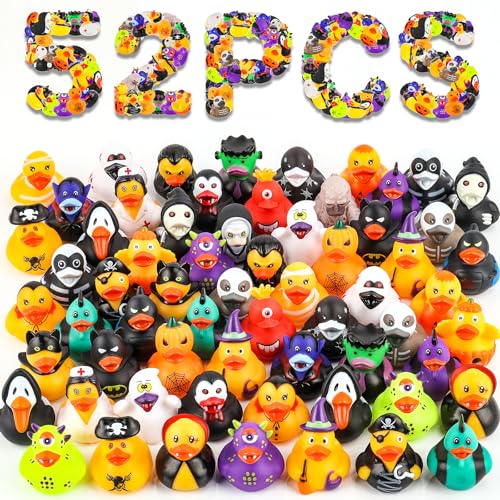 DMSKY 52 Pcs Halloween Rubber Ducks in Bulk