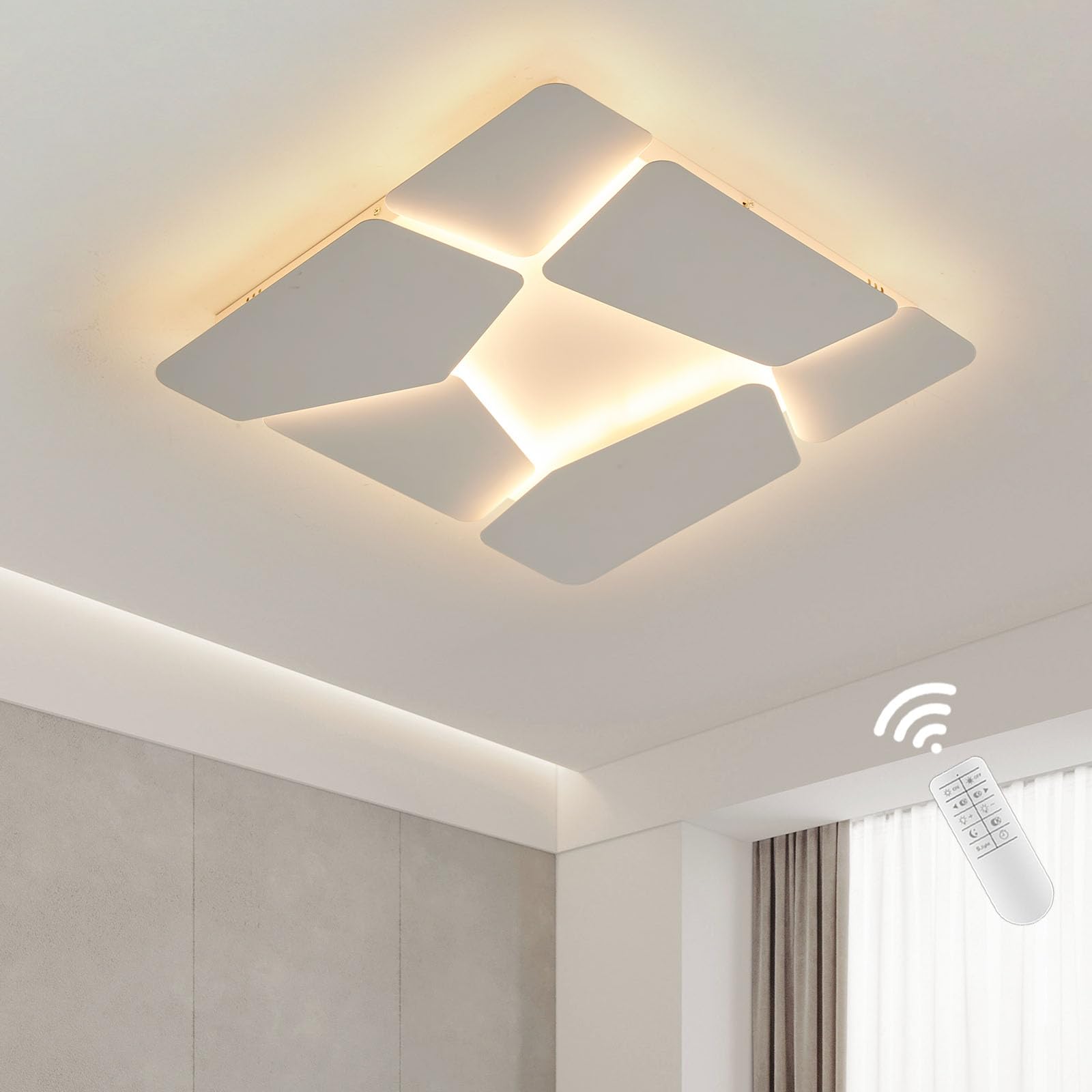 Be Light Sendy-Q Deckenleuchte Mit Sternenhimmel-Effekt & Fernbedienung - Ø 40 Cm, Weiß