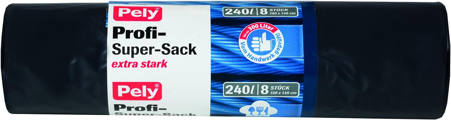 pely 8560 Clean Professional Super Refuse Bags Pack of 8 240 Litre Anthracite