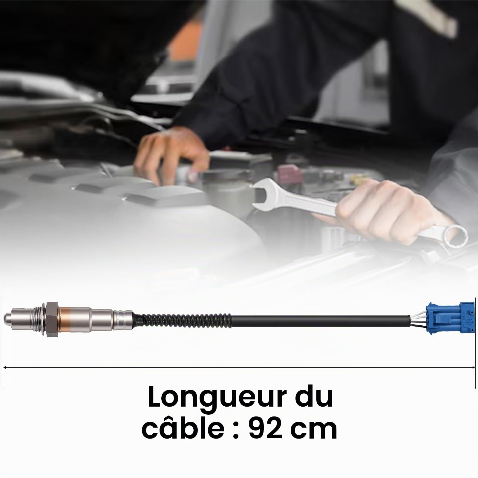 Capteur d'Oxygène Arrière - Compatible avec Citroën, Peugeot et Fiat Qubo 1.4L - OEM Références 9636876580, 96368765, 9636968380