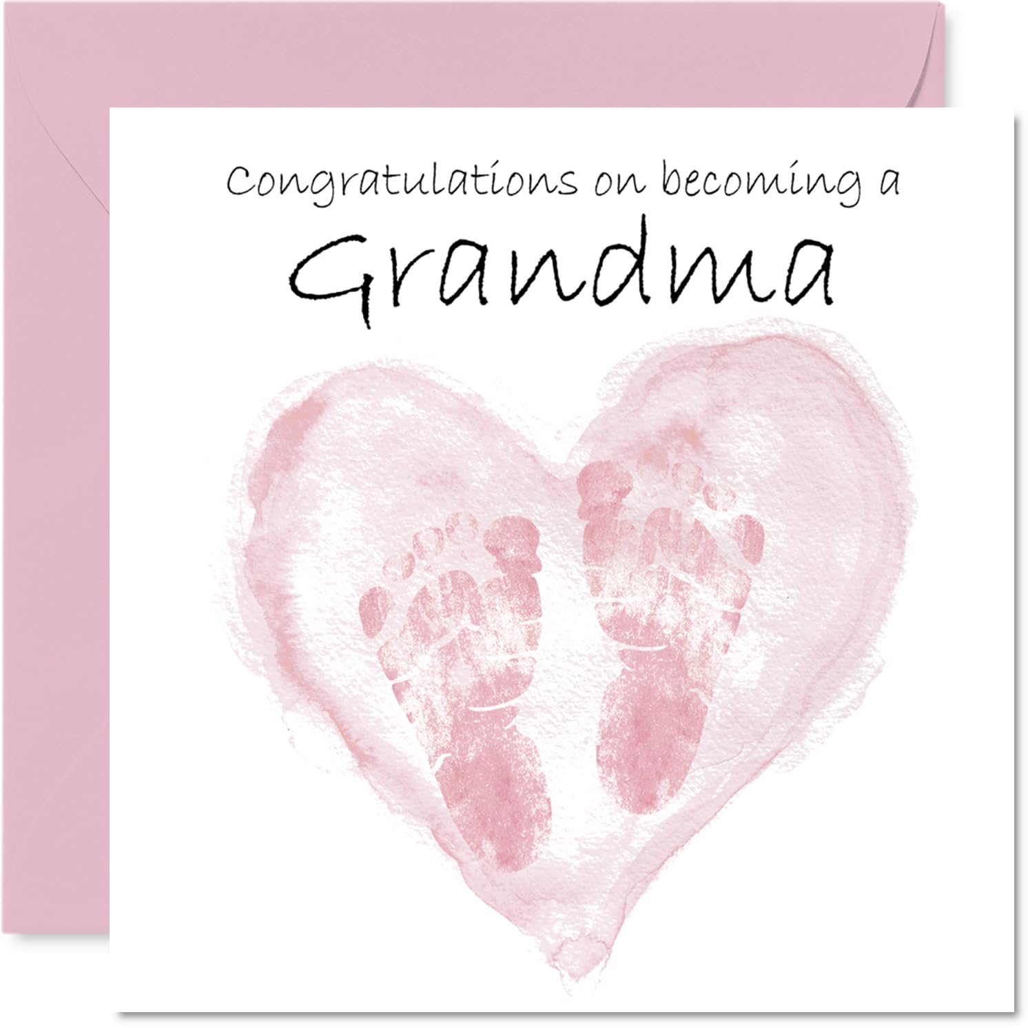 New Baby Girl Card for Grandma - Congrats Becoming - Well Done Congratulations Card for New Grandma, 145mm Welcome To The World Greeting Cards