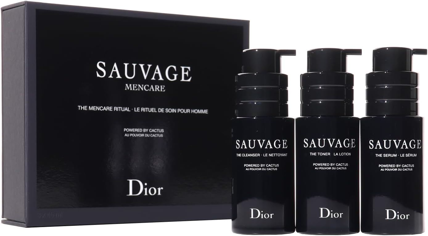 新品同様　Dior SAUVAGE スキンケア 3点セット 洗顔 化粧水 美容液 ショップバッグ付]Dior ディオール ソヴァージュ スキンケア セット