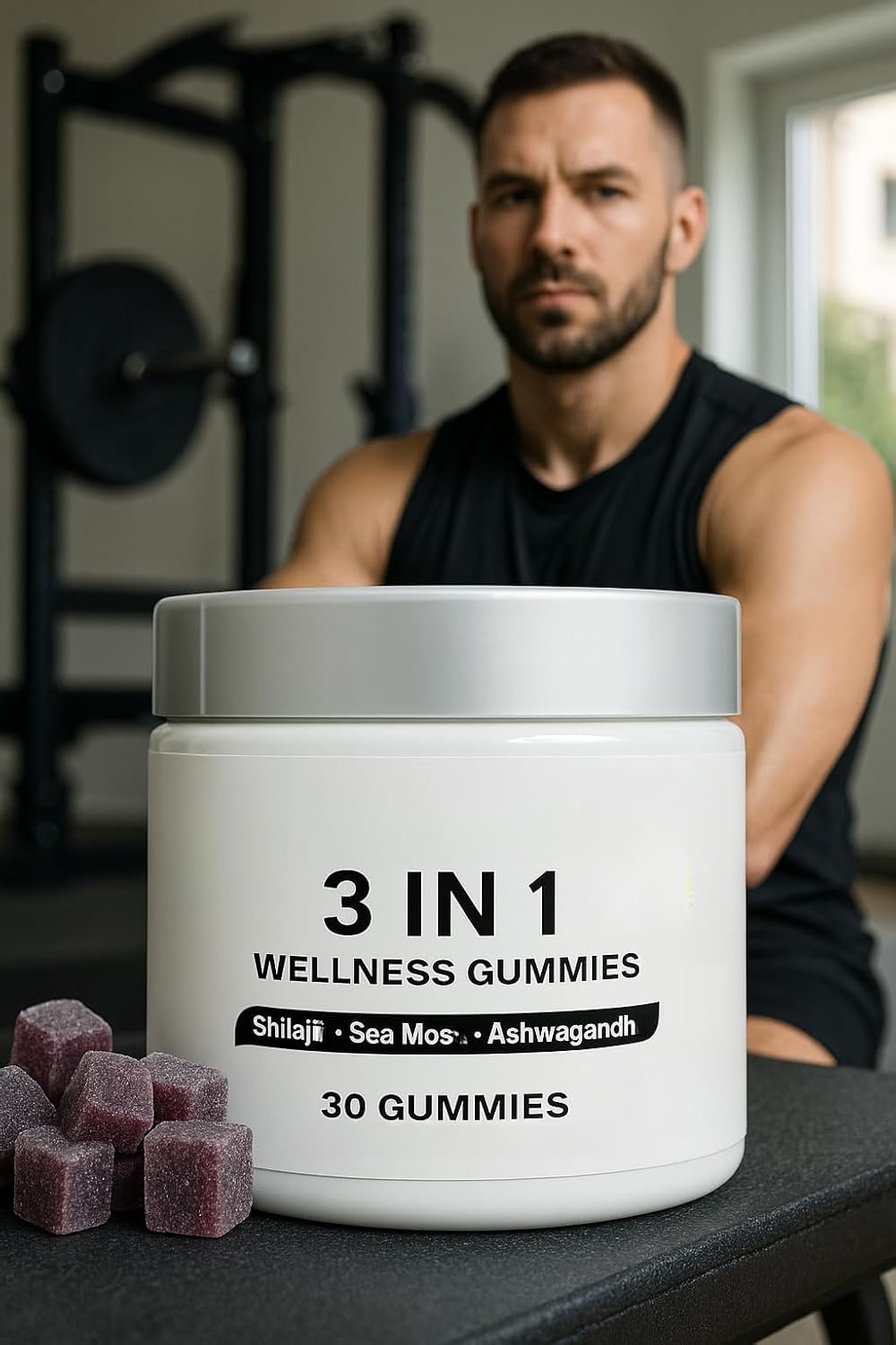 especialmente diseñadas para hombres, gomitas,2 unidades | algas marinas orgánicas multiminerales para respaldar la vitalidad, la resistencia y la fuerza, fórmula natural sin OGM