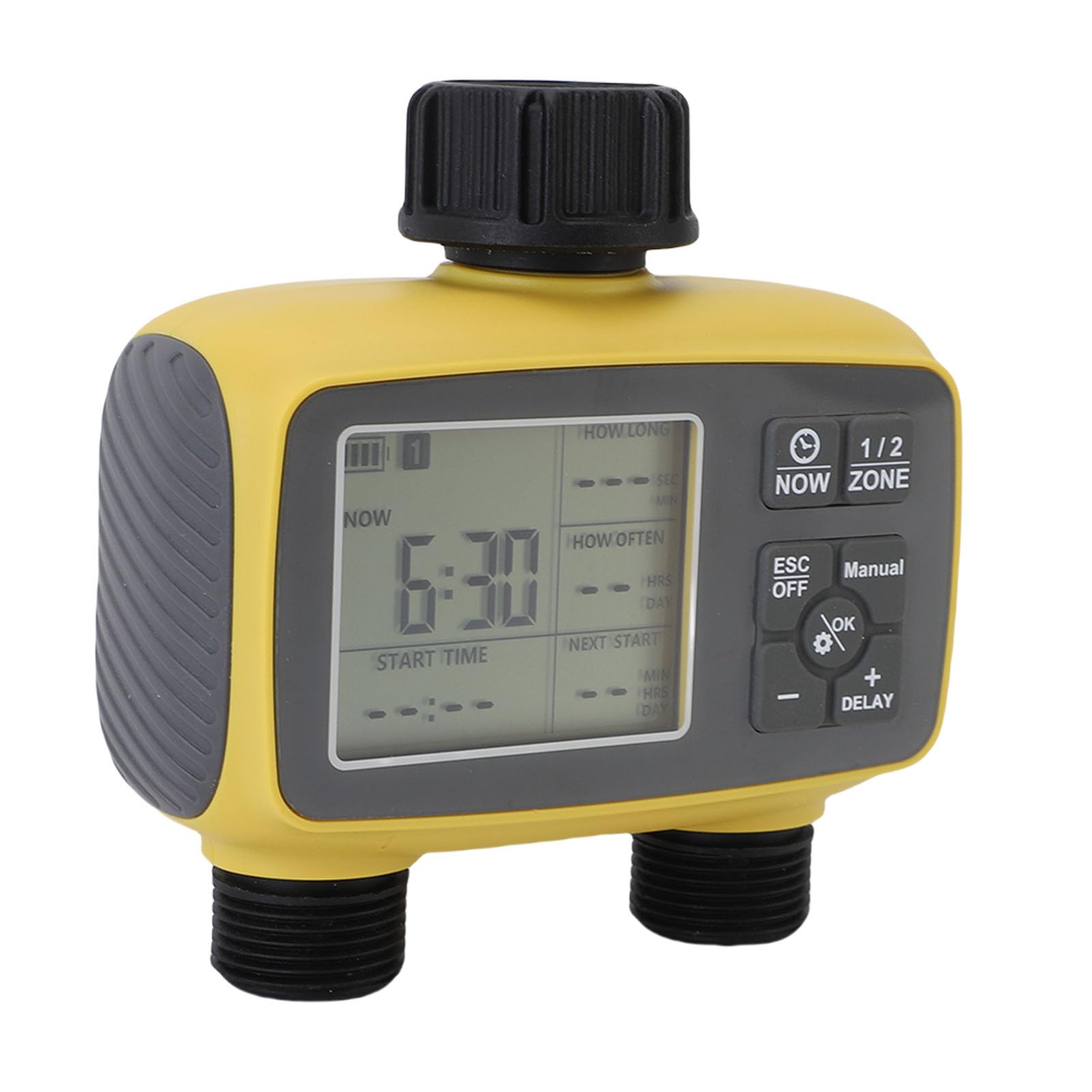 Jeffergarden Temporizzatore per Irrigazione, Timer per Irrigazione a Doppia Uscita con Ritardo Pioggia Programmabile per da Giardino, di del Prato Automatico per