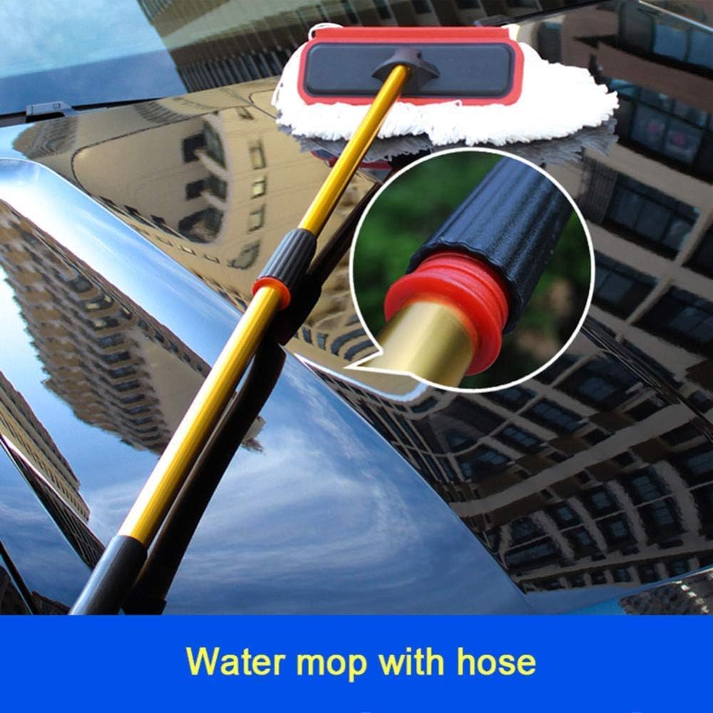 Cepillo De Lavado Telescópico De Flujo Rápido para Camiones, Caravanas, Camiones Y Furgonetas, Fregona Multifunción para Lavado De Coches Y Kit Limpiacristales.