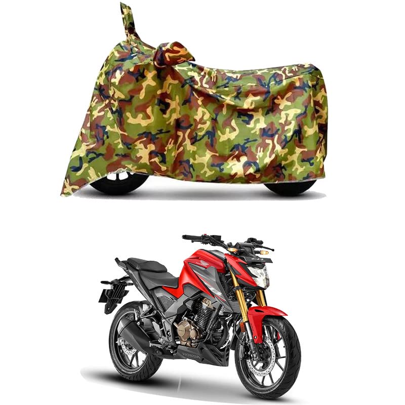 Image of Waterproof 100% PVC Coated Full Bike Scooty Two Wheeler Body Cover Compatible for Honda CB300F /UV-Rays /Heat Protection /Birds Dropping /Scratchproof /Dust Proof /All Varients[6X6 Jungle Print]