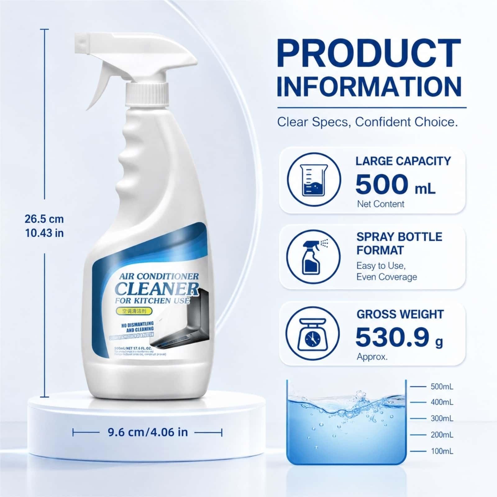 Limpiador for Aire Acondicionado, Spray Espuma Sin Desmontaje, 500mlX5, Descompone Eficazmente Suciedad/Polvo/Grasa, Limpiador Espumoso for Serpentín De AC