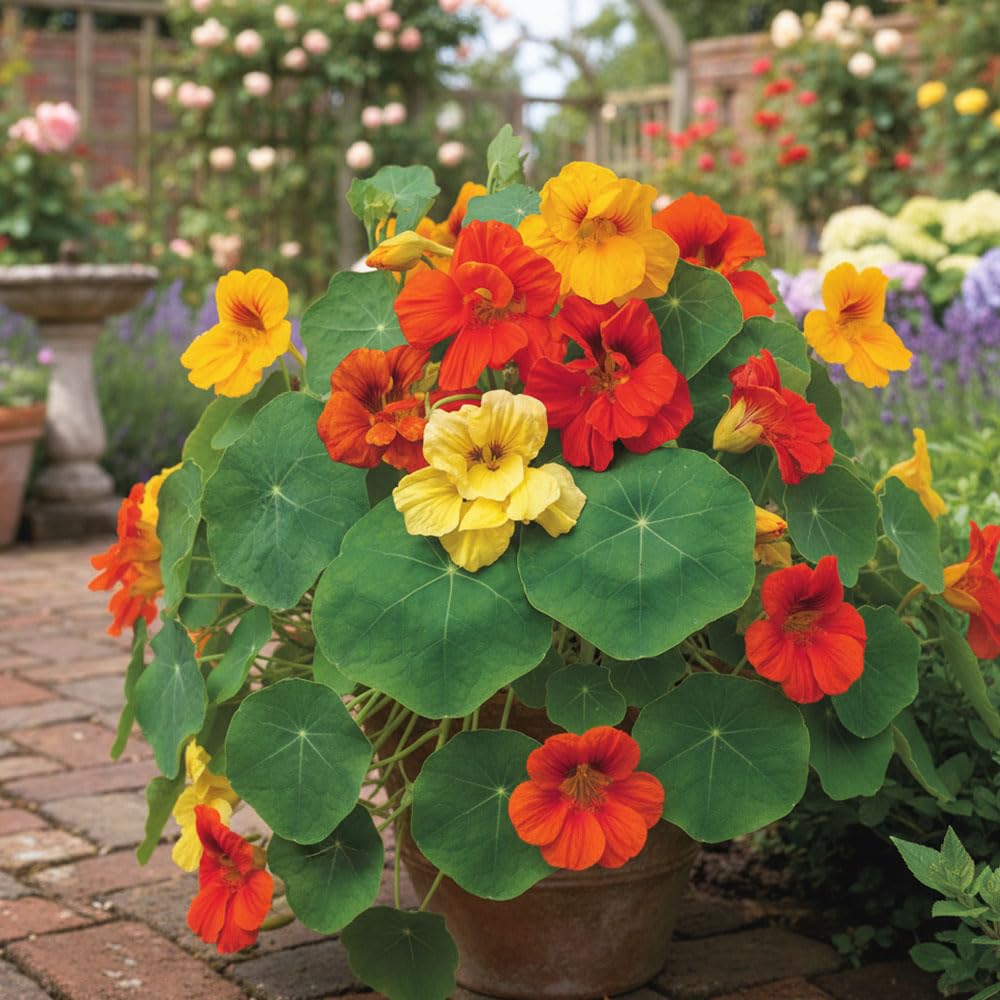 Nasturtium Trailing Gleam Mix Seeds – Semi-Trailing, Ideal for Containers – RHS Plants for Pollinators – Hardy Annual – for Your Beautiful Garden