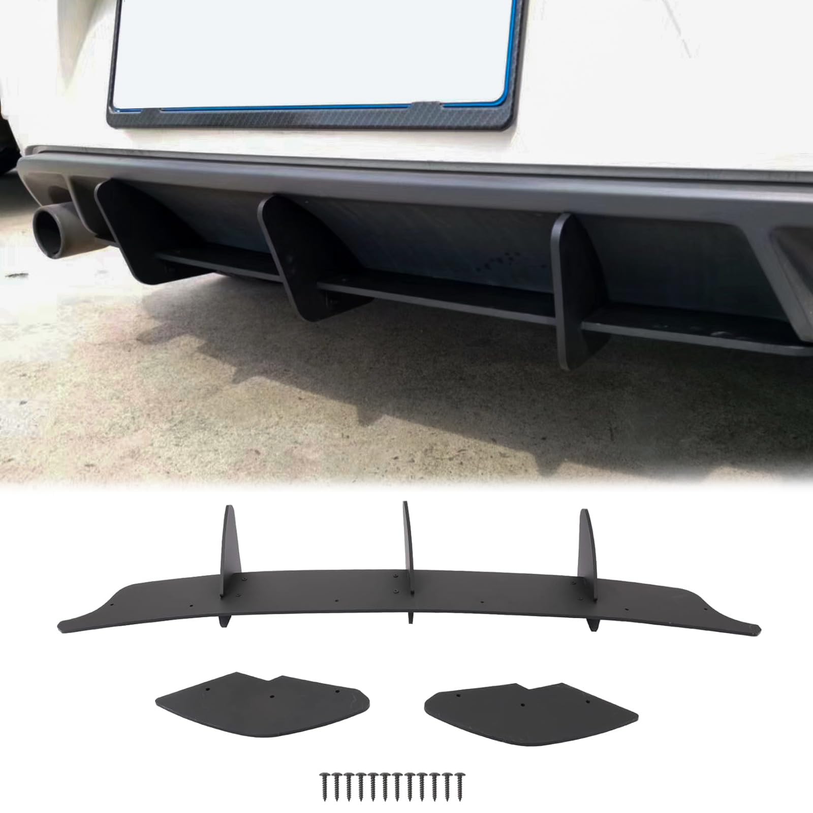 para Golf 6 GTI 2010-2013 Material ABS Difusor de Parachoques Trasero, Protector de difusor de Labios Trasero Kit de carrocería de alerón de Parachoques Inferior