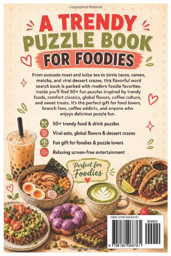 Viral Bites Word Search: 50+ Viral Bites Word Find Puzzles Featuring Trendy Food & Drinks, Viral Eats, Comfort Foods, Foodies, Global Flavors, Coffee Trends & Dessert Crazes image 3