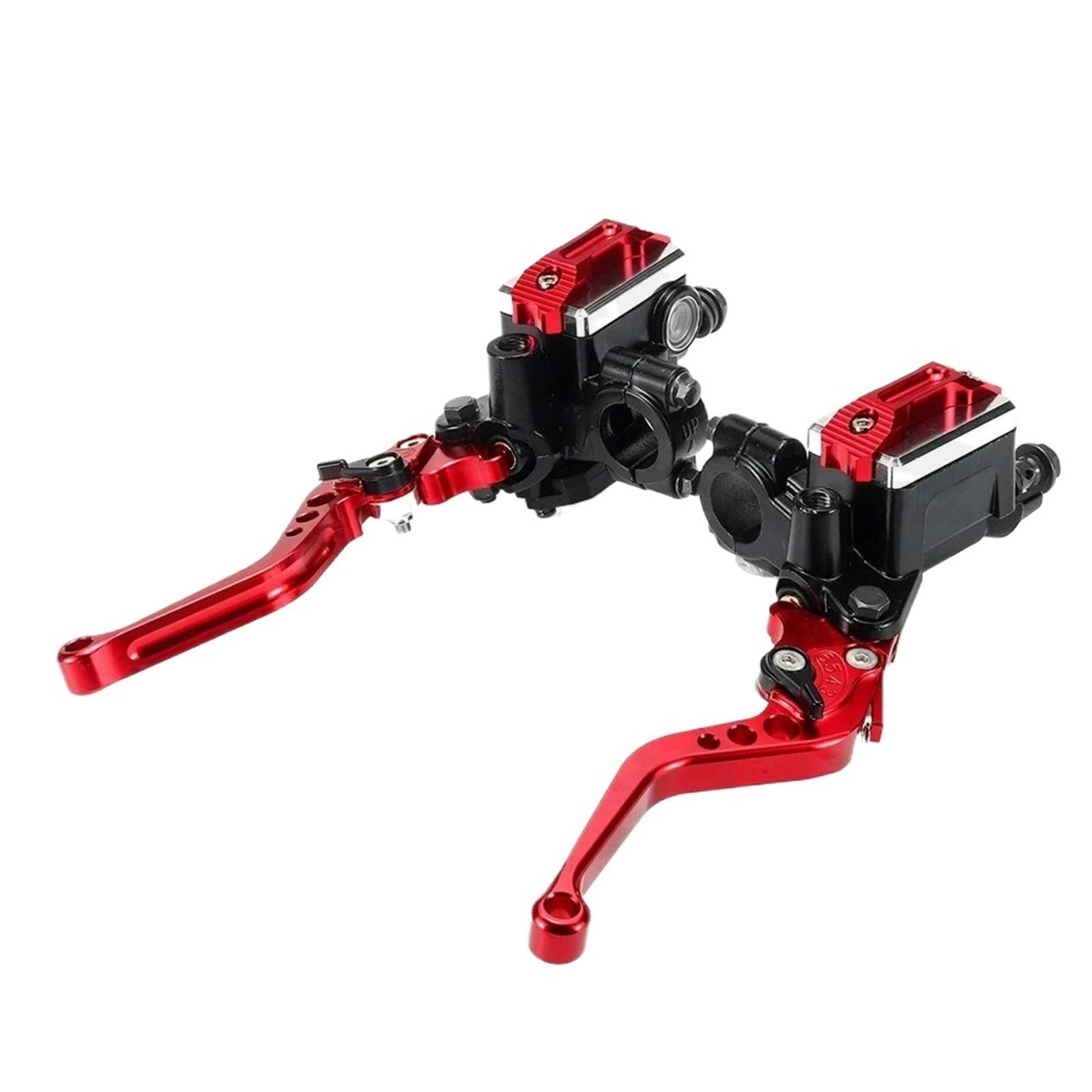 AWEDKKFI 7/8" Motorcycle Master Cylinder Hydraulic Brake Pump Clutch 50CC-300CC Lever Handle Handlebar Brake Handle Brake Grips(Red)