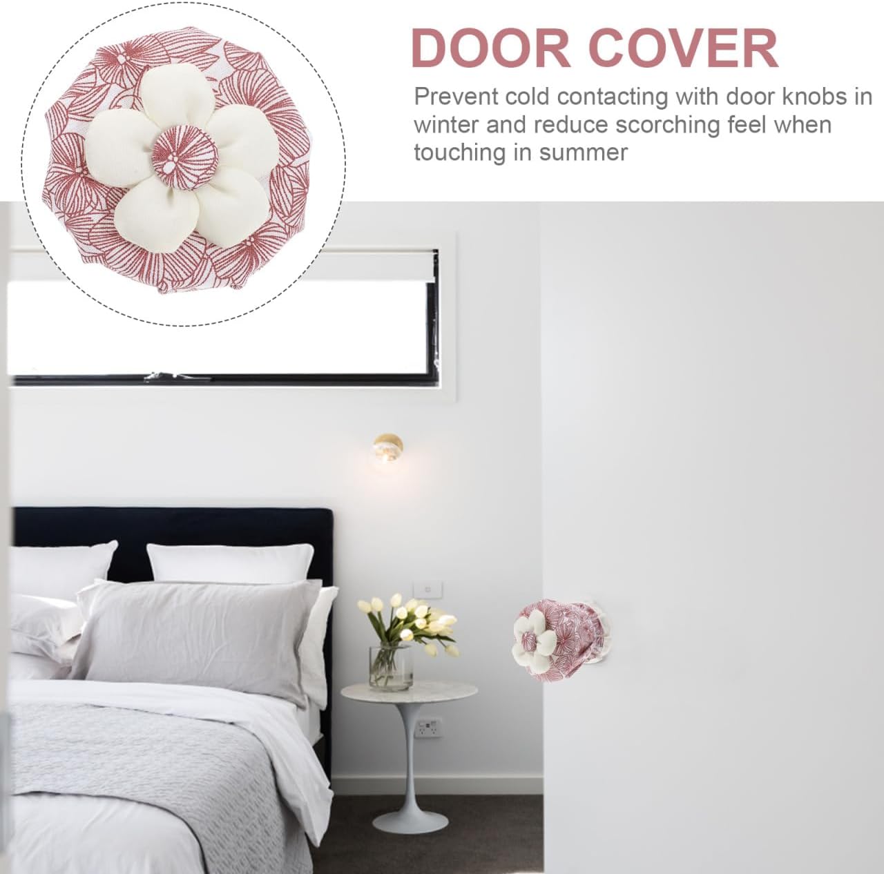 Mipcase Winter Door Knob Covers 2-Pack Soft Cloth Round Door Handle Gloves Indoor Outdoor Door Knob Protector for Cold Weather Comfort and Safety