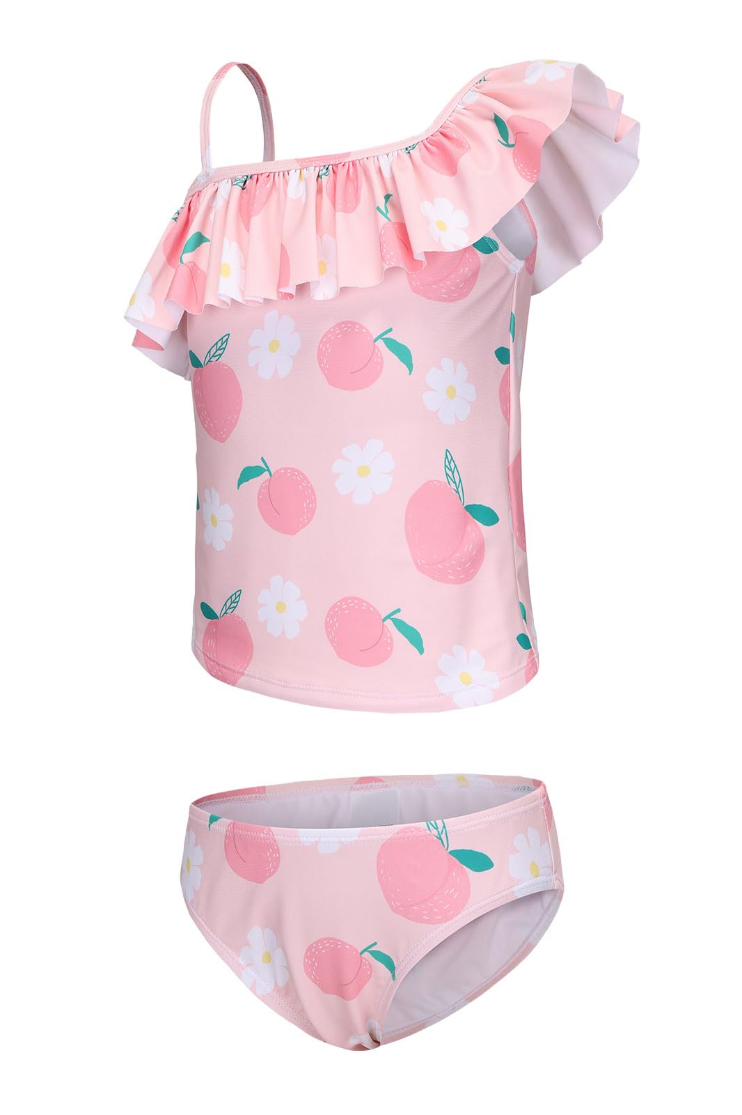 Girls Two Piece Swimsuits Hawaiian Ruffle Tankini Swimwear Bathing Suit Set