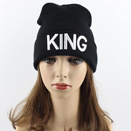 Miniatura 6 de MIUNIKO 2 gorros de invierno con capucha de calavera de rey y reina para parejas