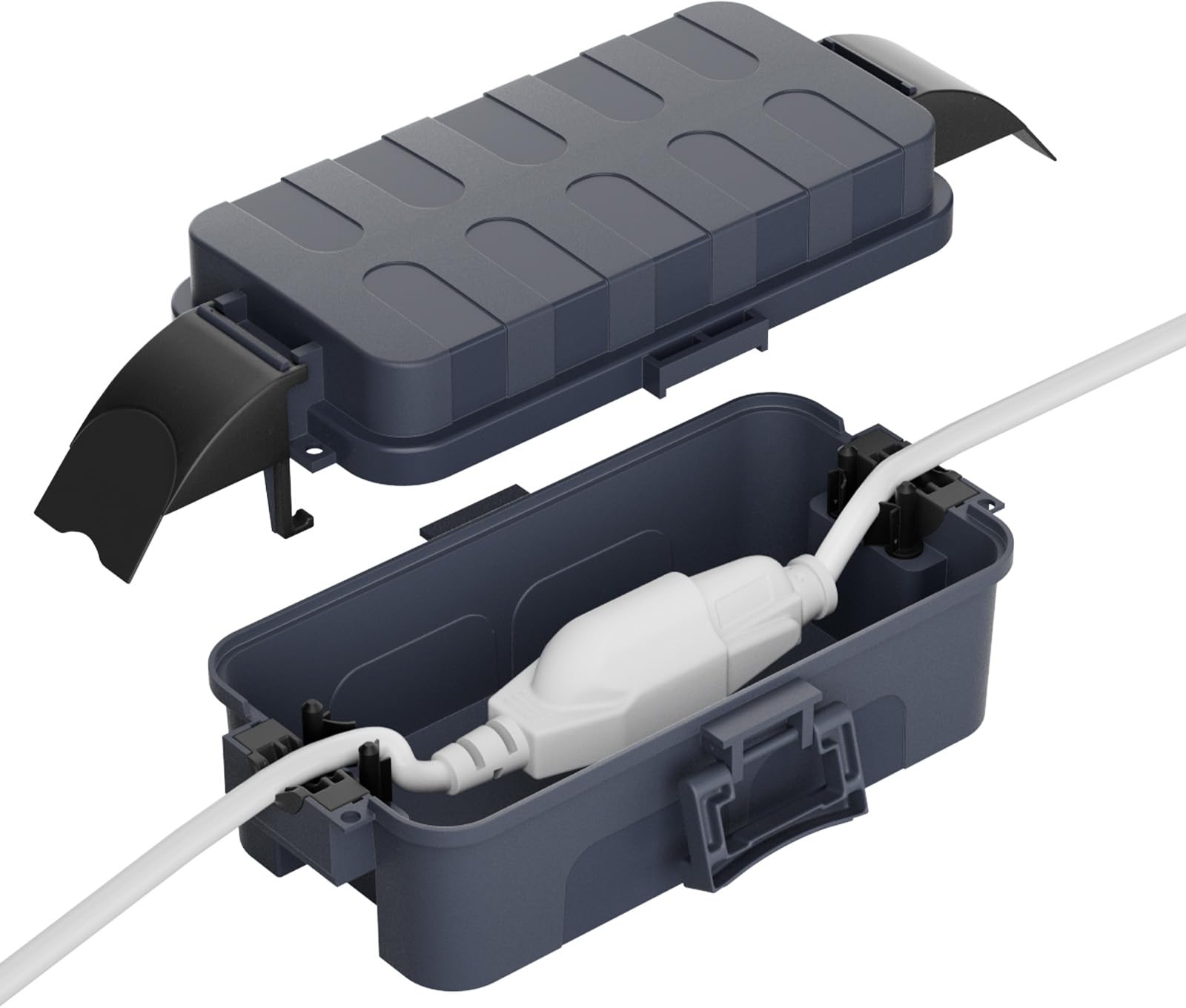 Flemoon Large Outdoor Electrical Box (12.5 x 8.5 x 5 inch), IP54 Waterproof Extension Cord Cover Weatherproof, Protect Outlet, Plug, Socket, Timer, Power Strip, Holiday Light Decoration, Black — Amazon image 17