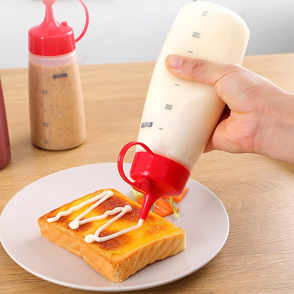 Pot à épices en Verre Ketchup Squeeze Bottle, Ménage Pointed Mouth Squeeze Sauce Bottle, Food Grade Plastic Salad Bottle, Commercial Jar, Sauce Condiment Jar Set of 3 Spice bottle (Color : C)