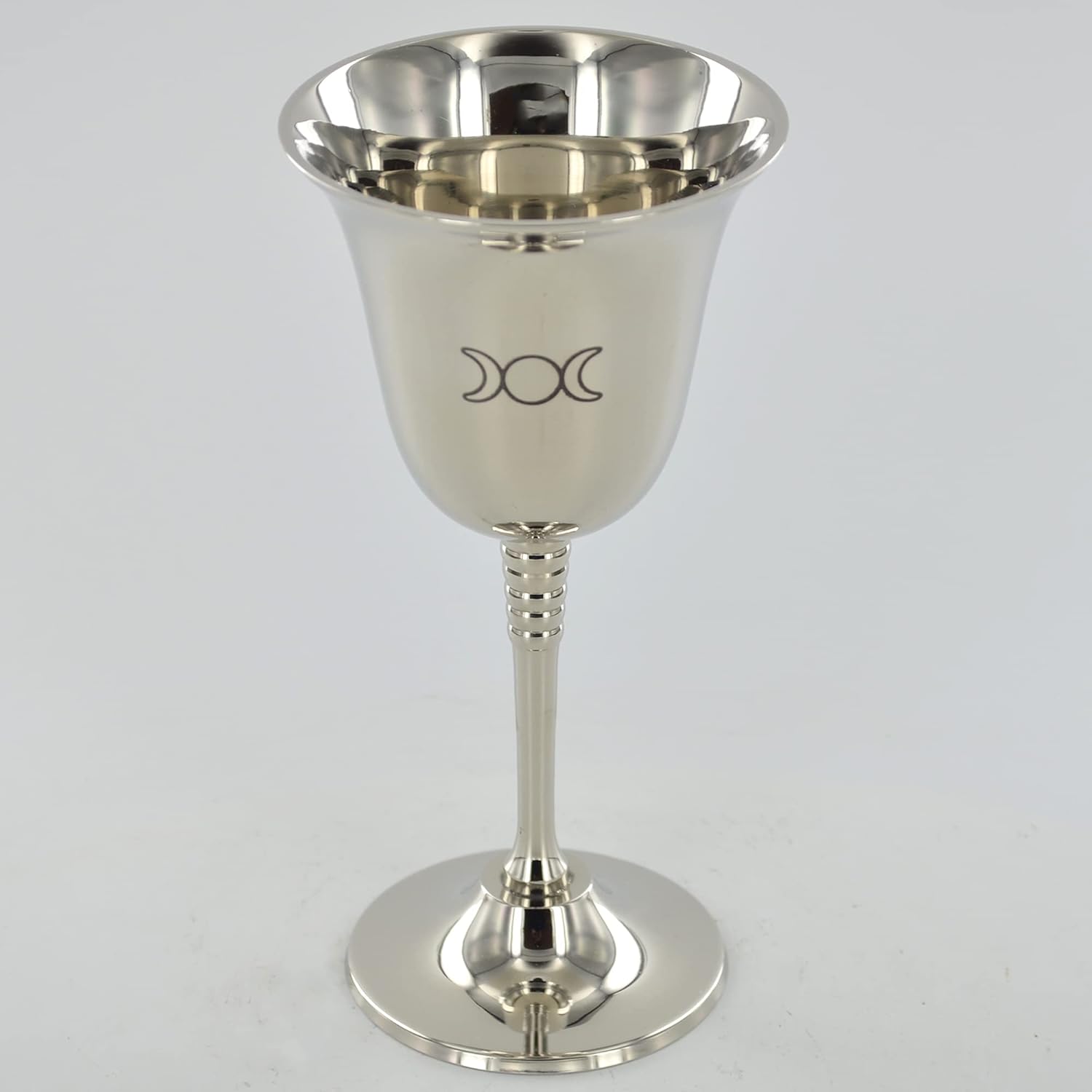 Silver Goblet with Magic Symbol Triple Moon for Neopaganism Wicca Gifts & Ritual Decor H16cm
