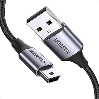 UGREEN Mini USB Cable USB 2.0 Charger Type A to Mini B Male Nylon Braided Cord for Hero 3 Plus 4, Hero HD, PS3 Controller, Dash Cam, MP3 Player, Digital Camera, Sat Navigation, GPS, PDA (6ft)