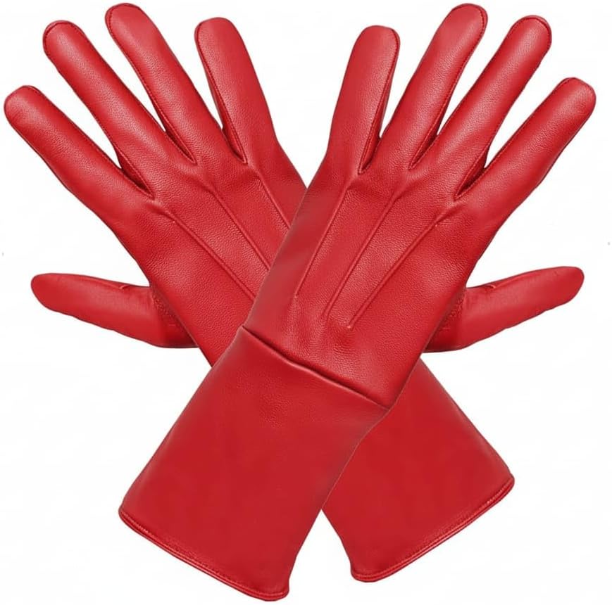 Medieval Leather Gauntlet Gloves Long Cuff Renaissance Gloves for LARP Archery Cosplay Knight Armor Costume Gloves