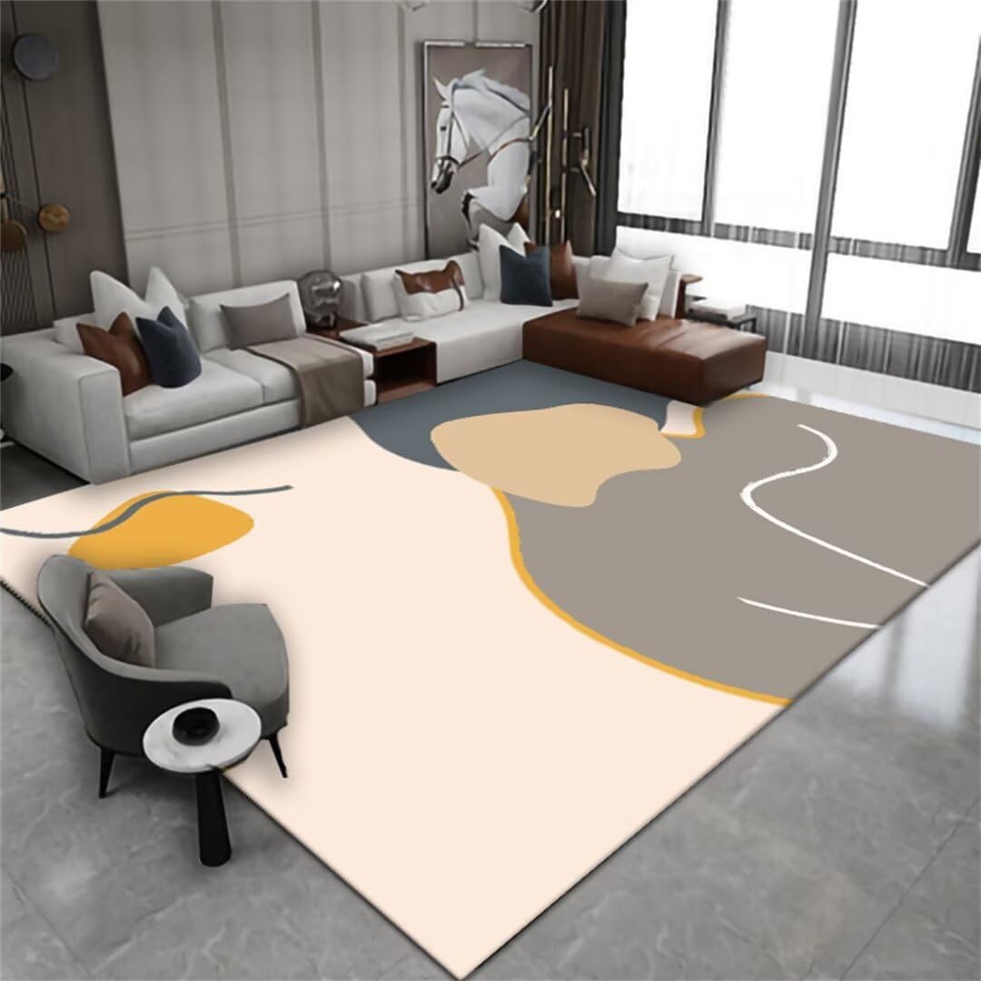 Tapis salon doux 140x200cm à motif simple pour une chambre d'enfant chaleureuse