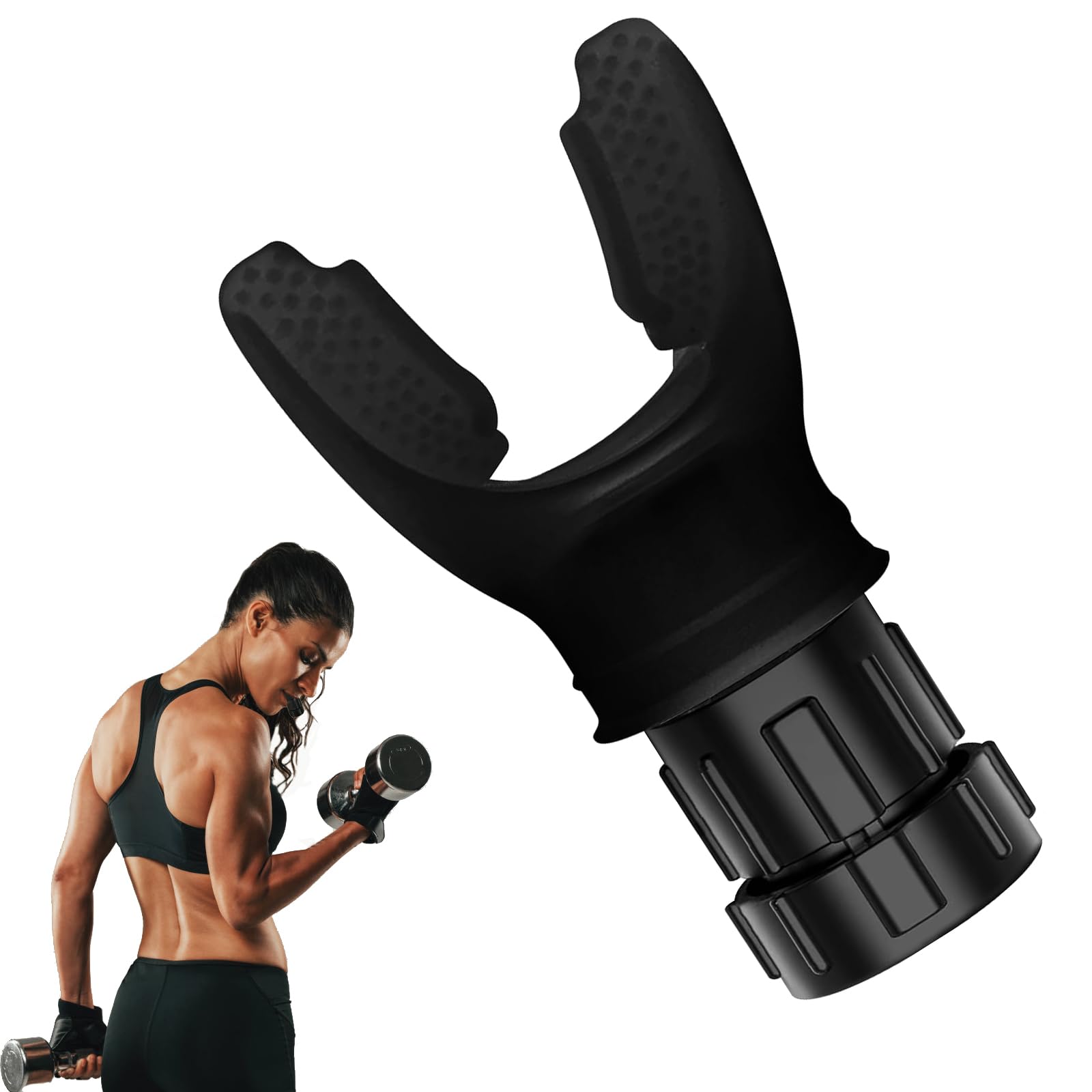 ZhongShuang Breathing Exerciser Trainer Breathing Trainer Lung Exerciser Device,Adjustable Resistance for Improved Lung Capacity Breathing Adjust Resistance (Black)