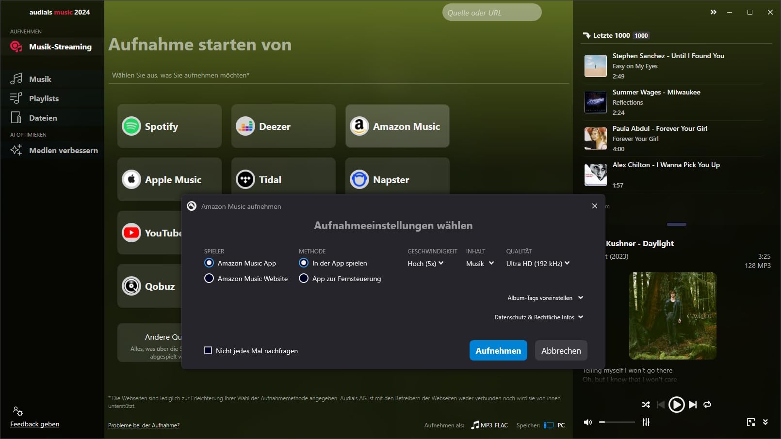 Audials Music 2024 - Deutsch / Multilingual - Windows 11/10 - *Dauerlizenz* Aufnahme von Streamingdiensten wie Audible, Spotify und Deezer... (Product Key Card) #PKC