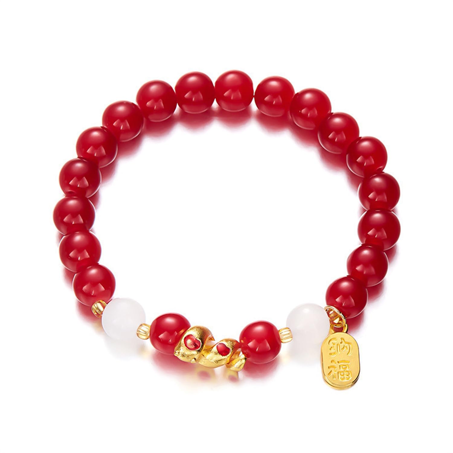 Braccialetti con ciondoli a forma di serpente per il Capodanno 2025, braccialetti con ciondolo a forma di drago Pi Yao in cristallo, braccialetti elasticizzati con amuleto portafortuna Feng Shui del