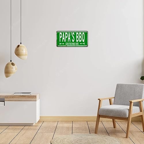 Miniatura 4 de Autravelco Papa's BBQ Good Food Made Here - Letreros rústicos de garaje para puerta de casa, patio, decoración de pared, letrero de metal de