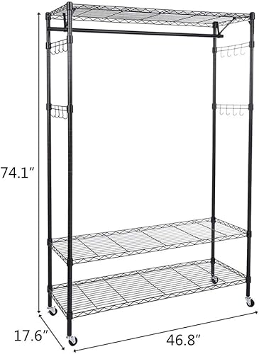 Miniatura 2 de Doredo Percheros de alambre para colgar ropa percheros de ropa resistentes para colgar ropa perchero de ropa de metal en forma de L con estantes con