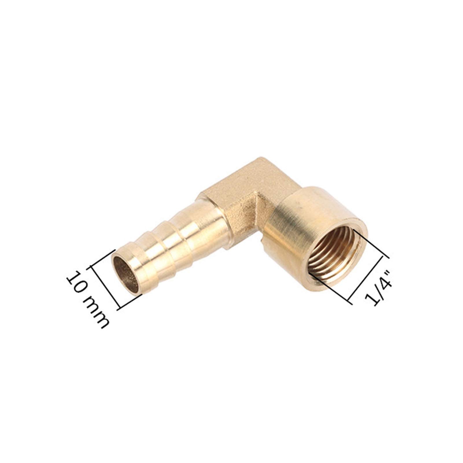 Connecteur laiton coude 90 1/4 BSP femelle pour tuyau d'arrosage 10mm