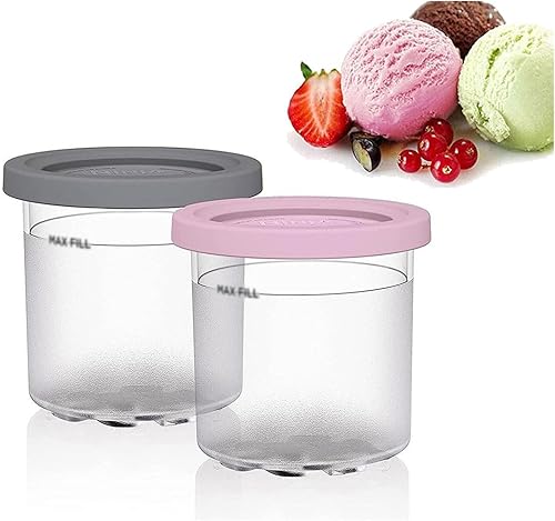 246 pintas y tapas de crema, para Ninja Creami Deluxe, recipientes de helado de 16 onzas de pinta, reutilizables, a prueba de hojas, compatibles con disponible en Yaxa Peru