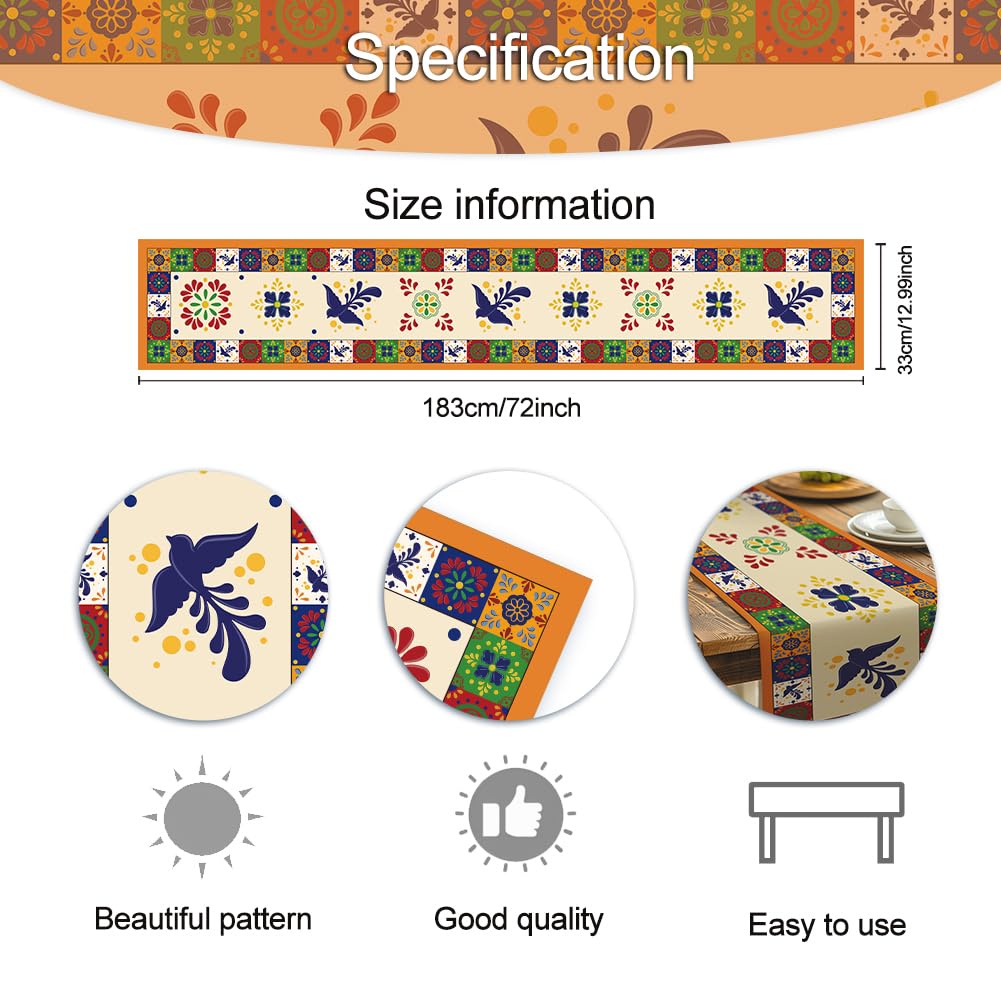 NBEADS Floral Bird Table Runner - Image 2