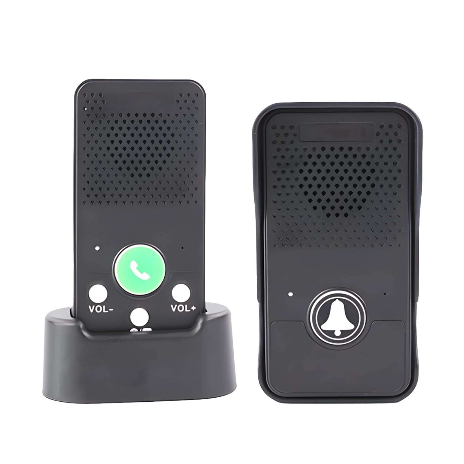 Timbres inalámbricos con intercomunicador de voz para el hogar, dúplex completo, manos libres, largo alcance, volumen ajustable, impermeable, sin cableado, sin red, llamada de una tecla, indicador LED