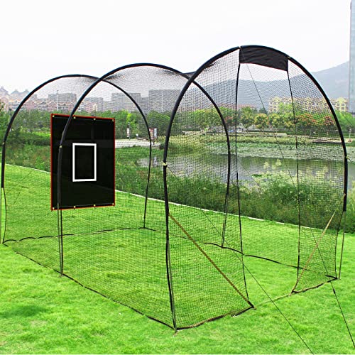 Sharellon 6X8Ft Batting Cage Backstop, Baseball Vinyl Backstop, Baseball Softball Batting Cage Backdrop Target, Baseball Pitcher Training Equipment Aid For Hitting Pitching #TOP3
