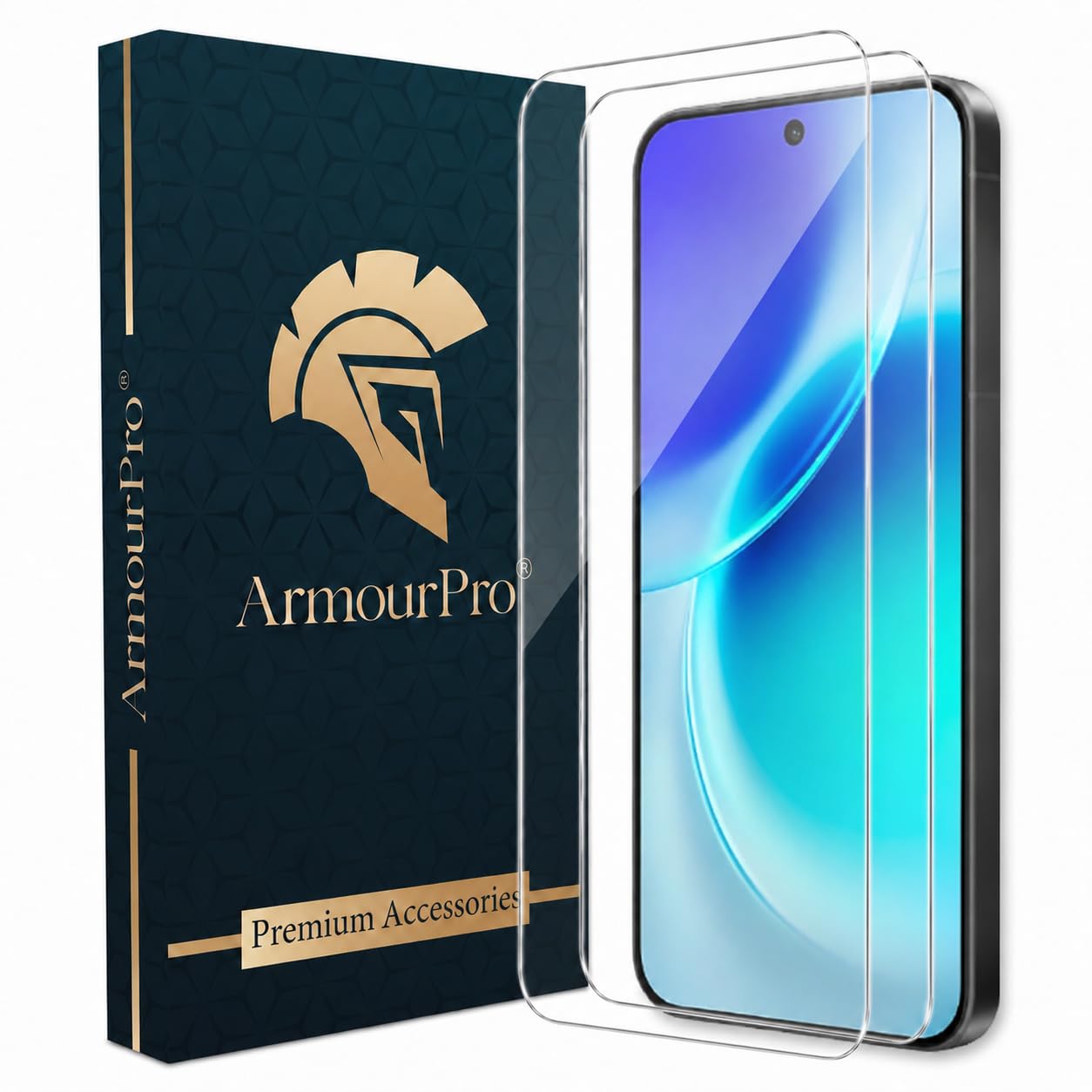 ArmourPro 3D Borderless Tempered Glass for Vivo X300 FE, Vivo X300 and X200 FE, Set of 2 HD Clear Screen Protectors with 3D Curved Edges, 9H Hardness, Oleophobic Coating, Case Friendly-image-46