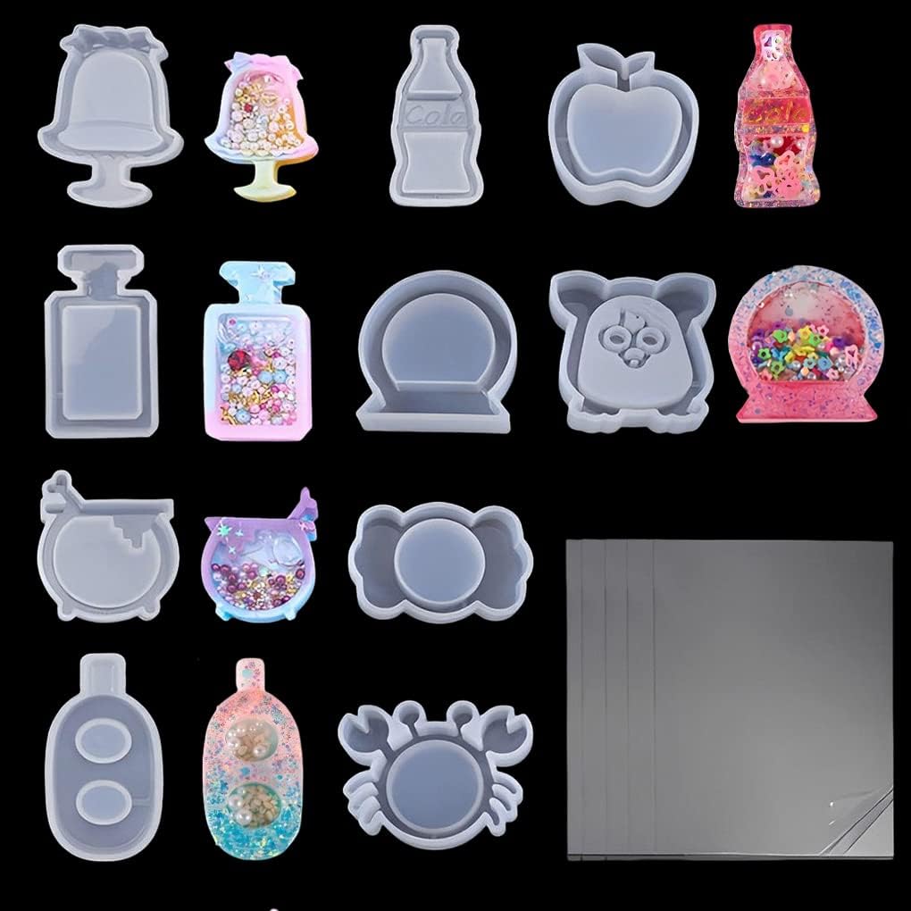 Resin Shaker Molds Set,28 Pcs Shaker Molds for Casting Epoxy Resin with 2 Epoxy