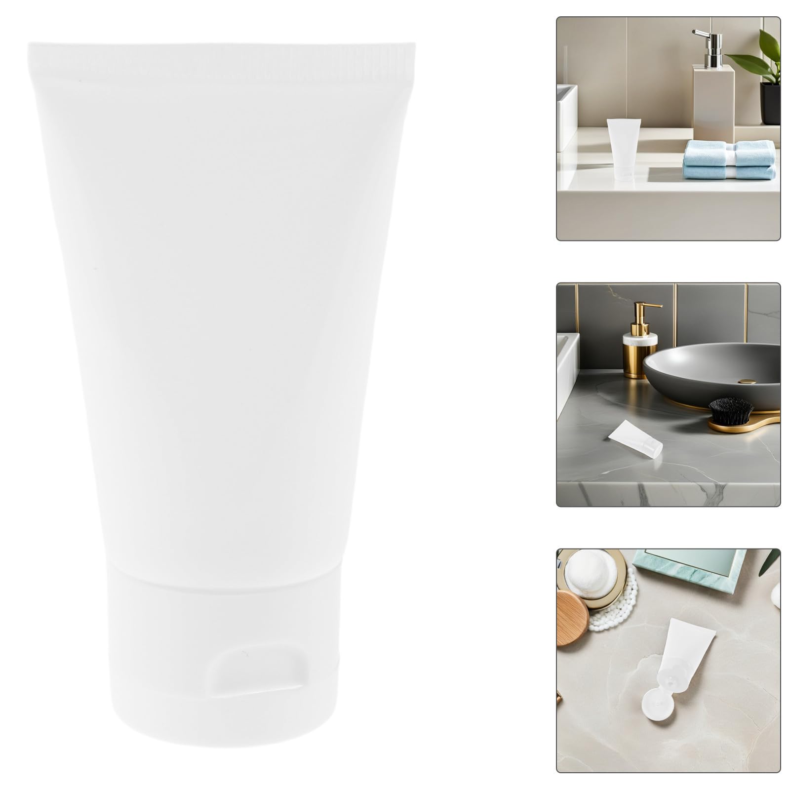 50 Botellas de Plástico Pe de 30ml para Cosméticos Rellenable y Portátil, Tubos Exprimibles Ideales para Viaje y Muestras de Loción o Crema