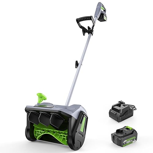 Cordless Snow Shovel, 13" Electric Snow Blower 20V, 4 Ah Battery 300lb/min Snow Removal, 19FT Throw Distance, Lightweight 12lb, for Driveway/Steps/Patio/Sidewalk - Gray